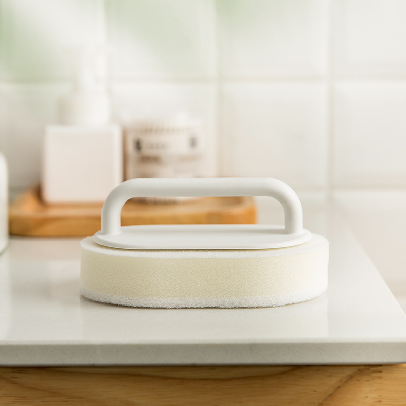 Bathroom Handheld Bath Brush Tile Brush Household Toilet Cleaning Brush Washstand Cleaning Brush Countertop Sponge Wipe