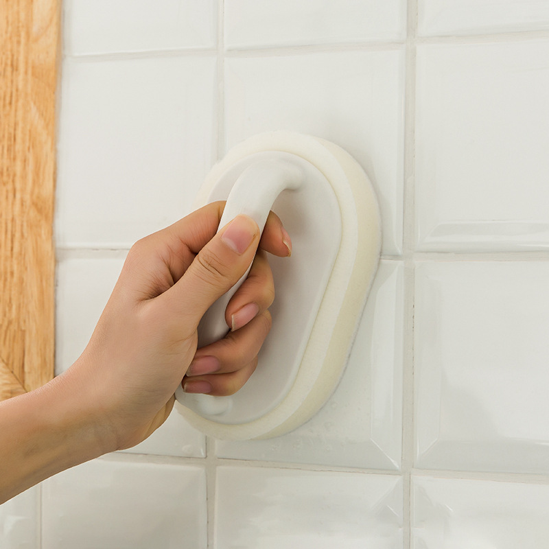 Bathroom Handheld Bath Brush Tile Brush Household Toilet Cleaning Brush Washstand Cleaning Brush Countertop Sponge Wipe