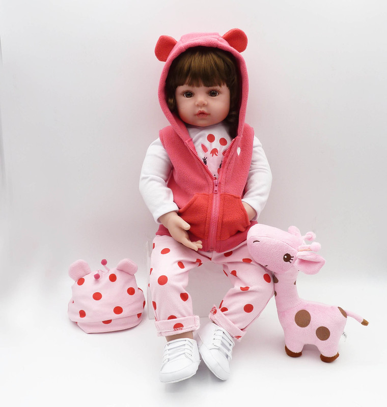 48cmの布のサイズの鹿の短いカールのreborn doll工場の直接販売のシミュレーションの人形の再生の人形|undefined
