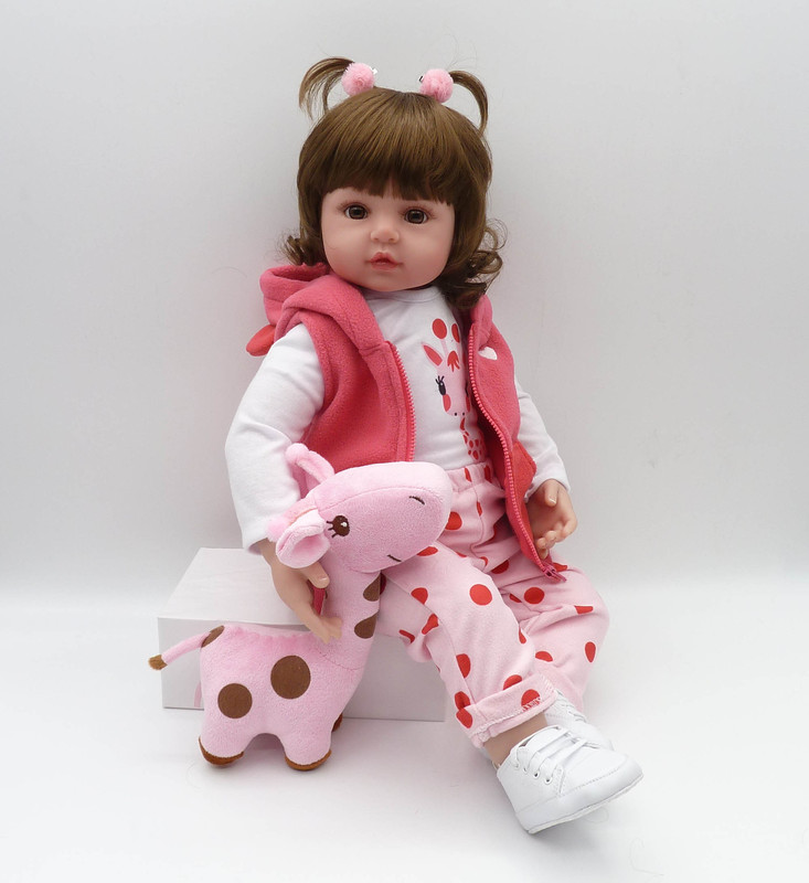 48cmの布のサイズの鹿の短いカールのreborn doll工場の直接販売のシミュレーションの人形の再生の人形|undefined