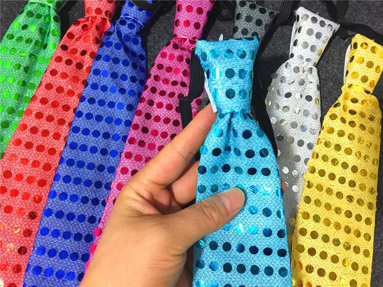 新品ledカラフルキラキラスパンコールネクタイ男女通用発光蝶ネクタイバーナイトパーティー道具ファッション|undefined