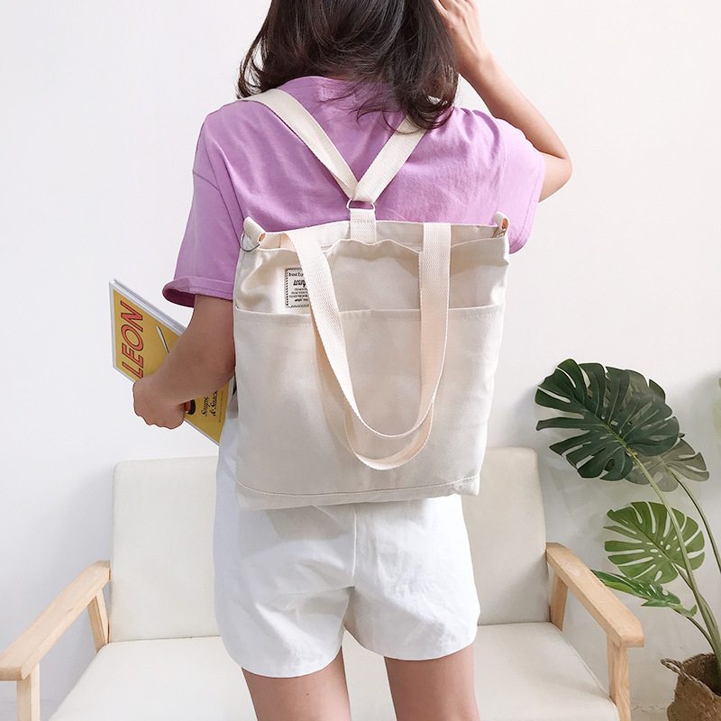 Wholesale new canvas bag female students Korean version of Harajuku uIzzang Mori female fashion bag slung double back canvas bag