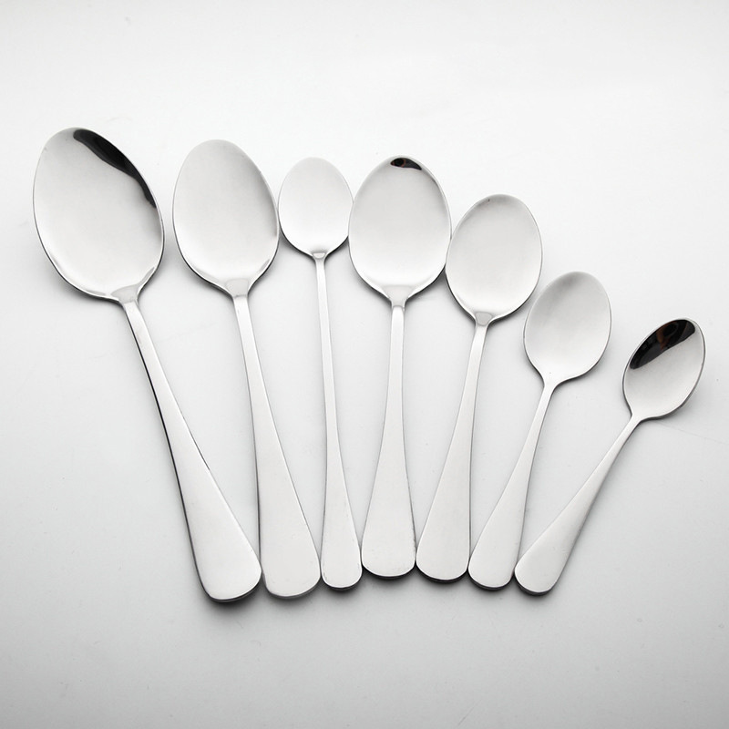 Jieyang stainless steel hotel supplies 1010 knife, fork and spoon tableware suit salad fork sugar spoon ice spoon tableware