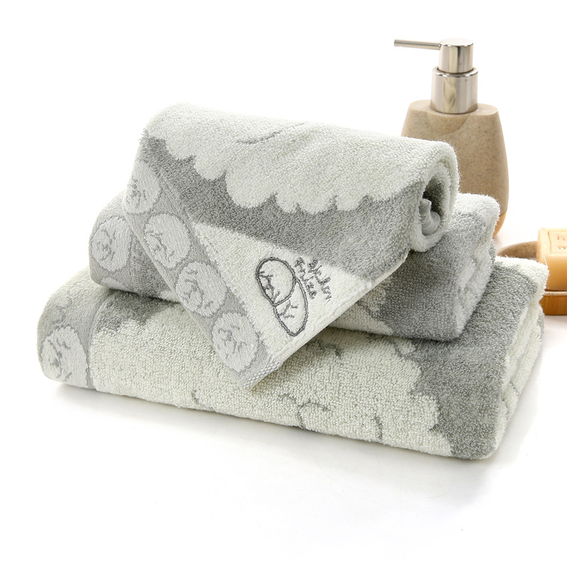 Cross-border supply of soft absorbent cotton bath towel can be customized LOGO bath adult puppy towel household beach towel