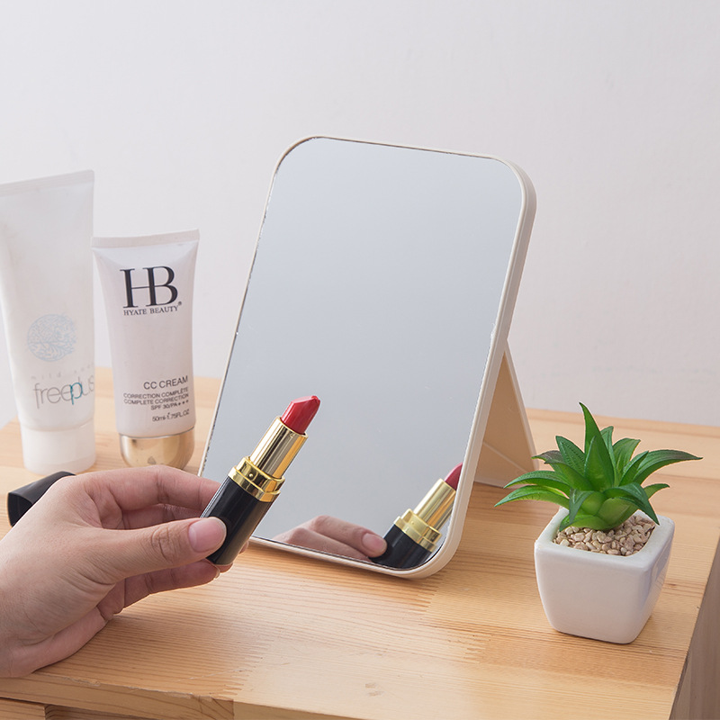 HD makeup mirror desktop simple dressing mirror square Princess Mirror simple folding portable makeup mirror