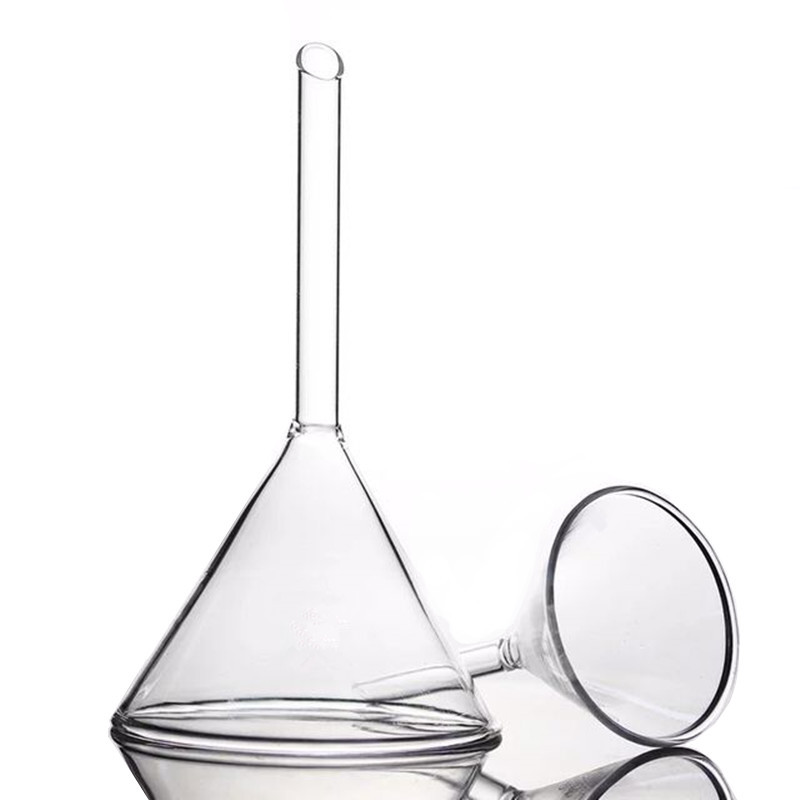 Factory sales glass funnel triangular funnel short neck funnel diameter 60 75 90 100 120150mm