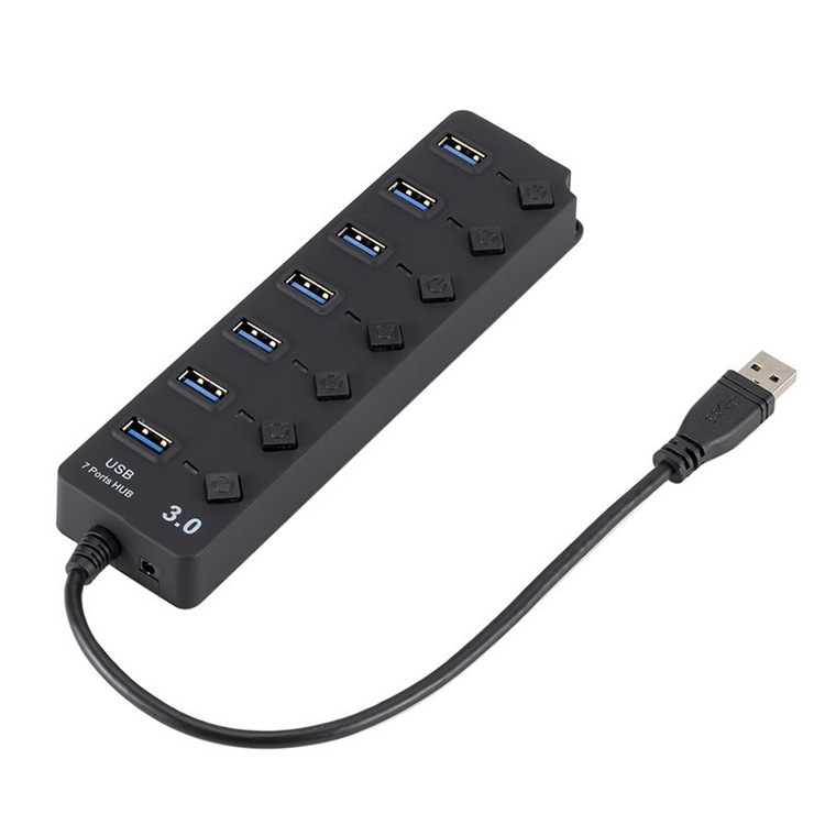 Notebook computer USB3.0 hub 7-port independent switch splitter HUB one-to-four high-speed expander