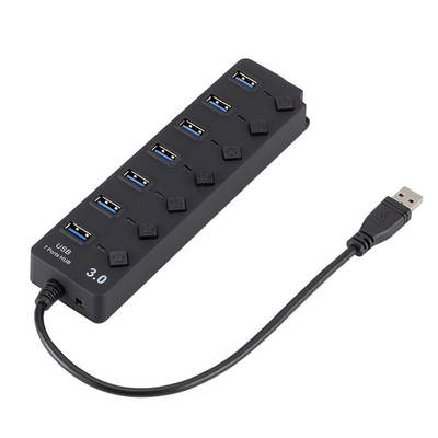 Computer USB Multi-Interface 3.0 hub splitter high-speed hub 7-Port independent button