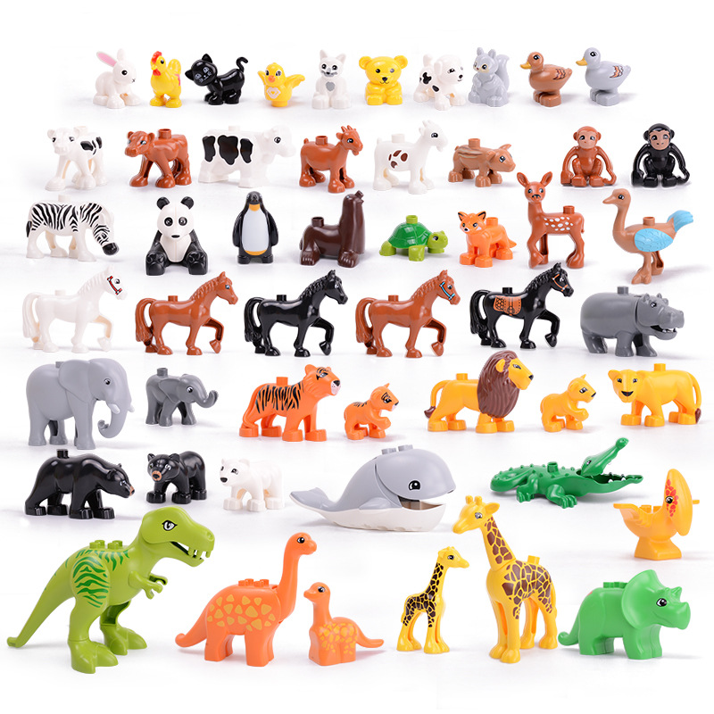 Wholesale compatible Lego toy children's large particle animal accessories package amusement park Ferris wheel puzzle assembly