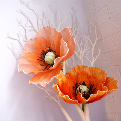 Large artificial plant Yu Meiren poppy flower wedding road lead window display shooting props fake flower poppy