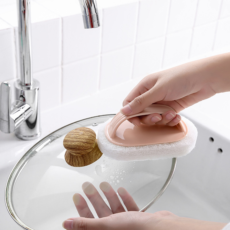 T Original Plain Stripe Handle Cleaning Brush Sponge Cleaning Tile Kitchen Cleaning Sponge Cleaning Cleaning Brush