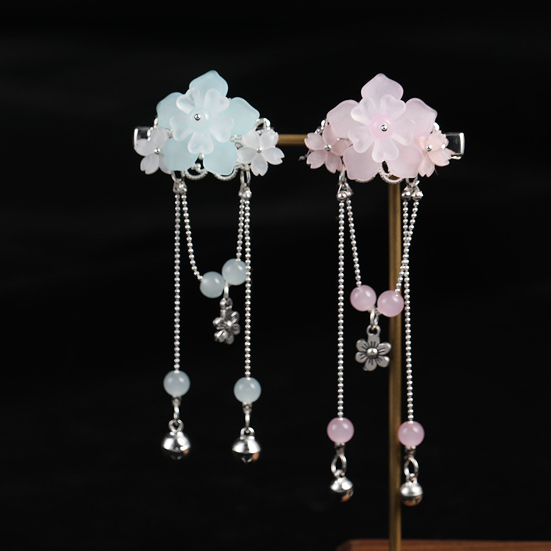 Falling Sakura Ancient Clothing Headwear Hanfu Fresh Hand-made Hair Accessories Han Elements Antique Walking Hanfu Women's GF099