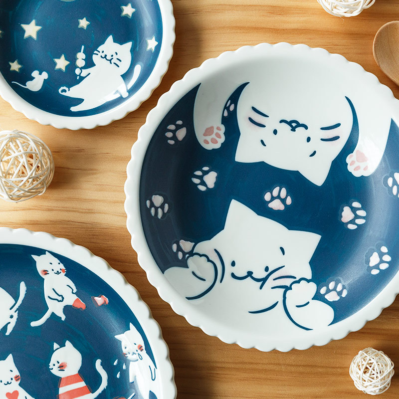 Japanese Imported Cat and Sunday Ceramic Bowl Household Animal Creative Cute Rice Bowl Tableware