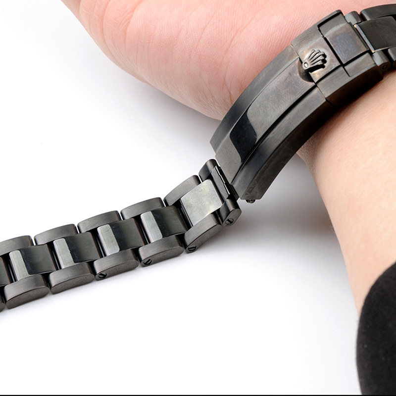 Water Ghost series special stainless steel strap three beads diving Labor combination safety buckle solid watch strap 20 21m