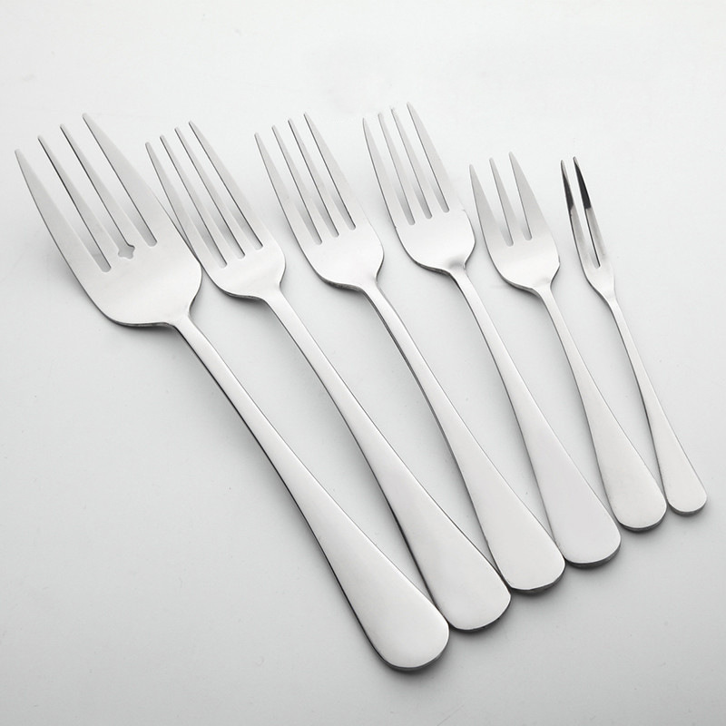 Jieyang stainless steel hotel supplies 1010 knife, fork and spoon tableware suit salad fork sugar spoon ice spoon tableware