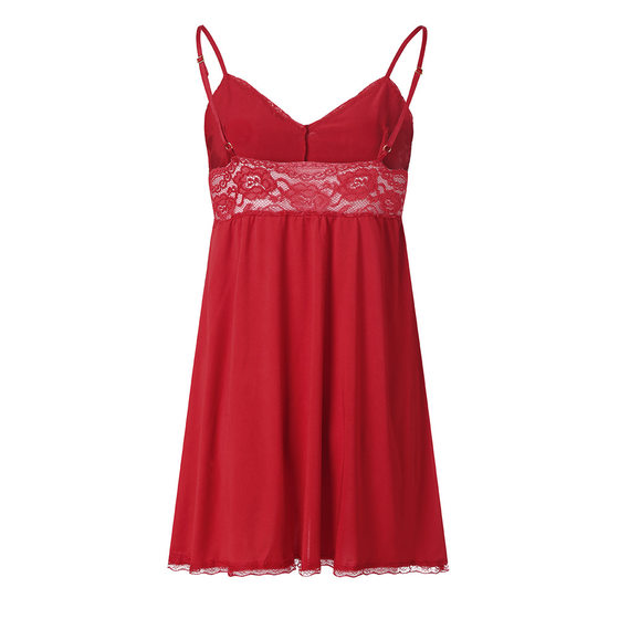 Foreign Trade European and American Lace Lingerie Women's Perspective Pajamas Nightwear Fat Girl's Large Size Sling Dress Set 1369