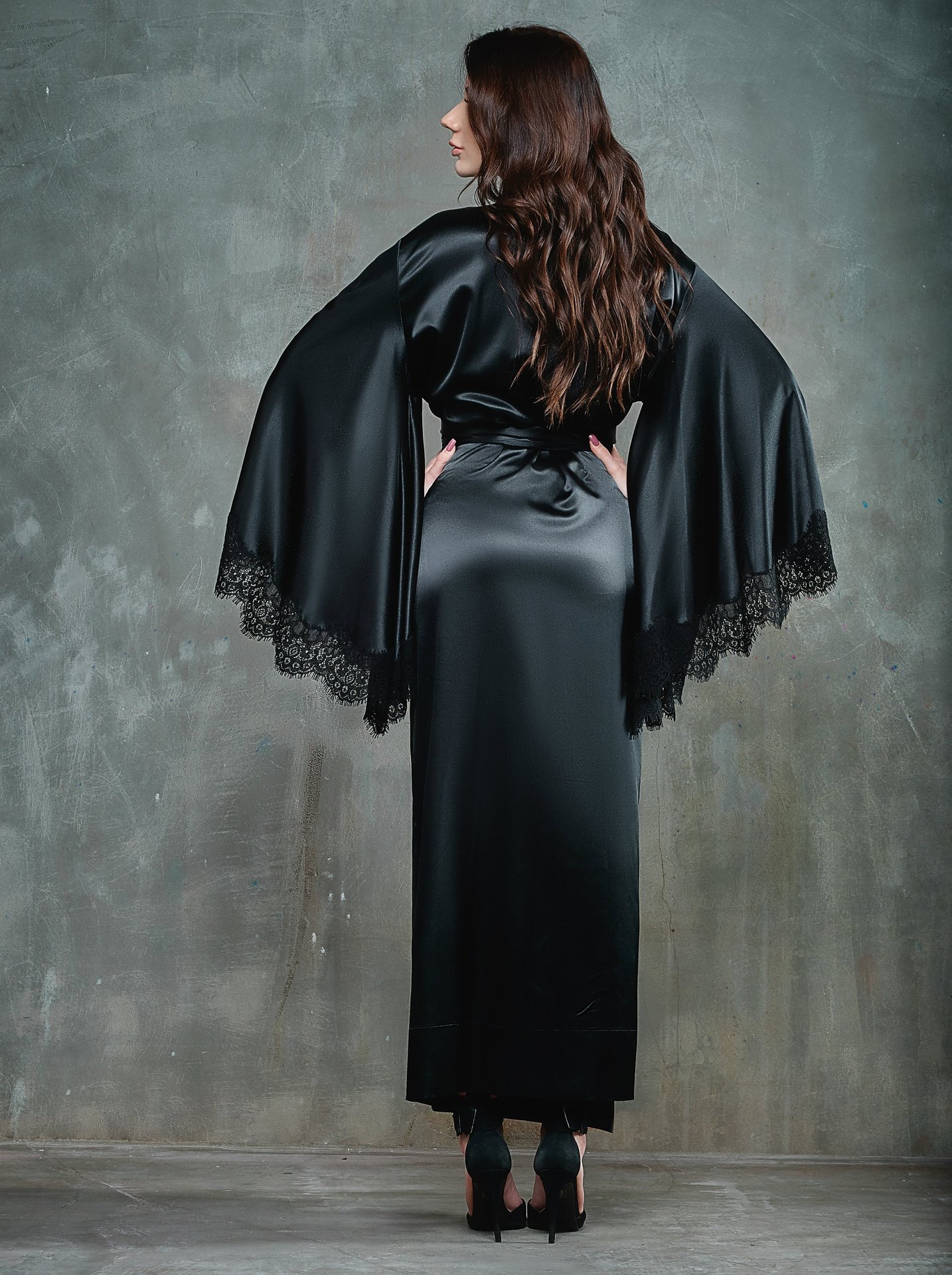 785 European and American Foreign Trade Large Size Sex Underwear Color Silk Home Hair Bathrobe Amazon