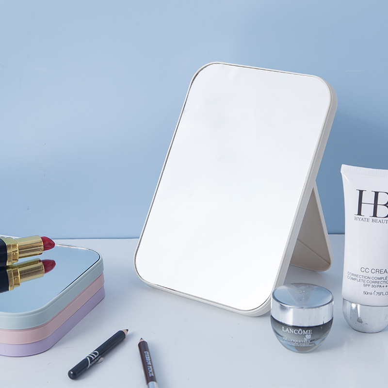HD makeup mirror desktop simple dressing mirror square Princess Mirror simple folding portable makeup mirror
