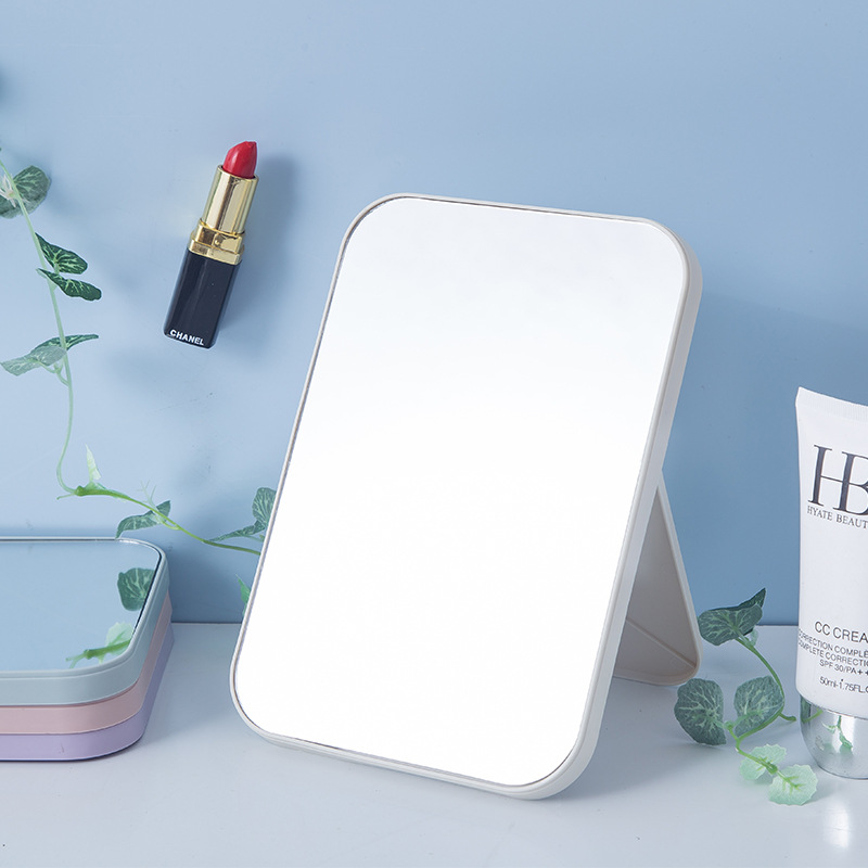 HD makeup mirror desktop simple dressing mirror square Princess Mirror simple folding portable makeup mirror