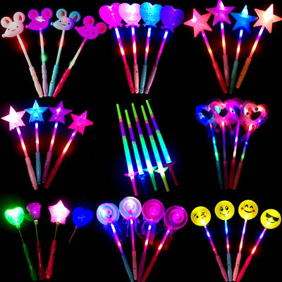 Concert luminous stick magic stick fluorescent stick flash fairy stick stall toy push activity gift drainage