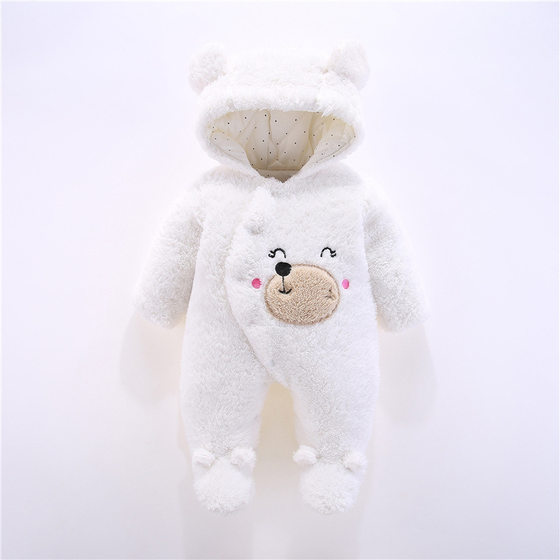 Baby jumpsuit thickened autumn and winter clothes 0 for boys and girls baby ha clothes 1 for newborn autumn clothes winter cotton-padded clothes climbing clothes