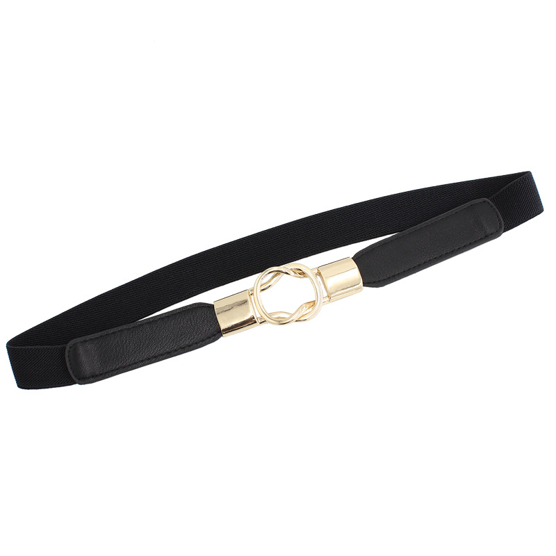 Women's Korean-style elastic thin waist seal with dress decorative belt red black and white small belt tide four sizes