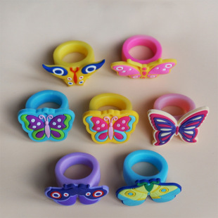 Popular cross-border VC soft rubber ring Butterfly series cartoon children's jewelry promotion small gifts hot sale factory direct sales