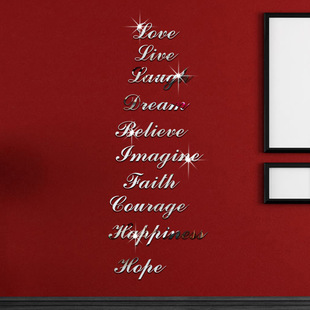 Cross-border Explosions Acrylic Mirror Stickers DIY Letter Proverbs Combination Stair Stickers Wall Stickers Wall Decorations Soft 361354