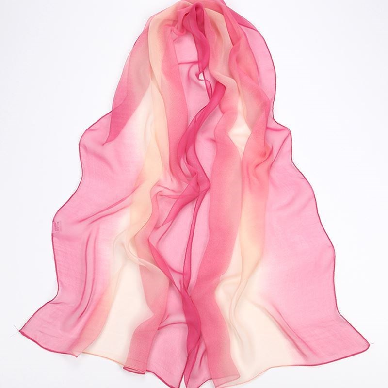 Summer Women's Chiffon Scarf Long Thin Sunscreen Joker Shawl Small Scarf Gradient Scarf Autumn and Winter Wholesale