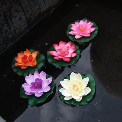 Simulation Lotus lotus leaf water lily fake lotus dance props pool decoration Lotus eternal flower fish tank Buddhist temple offerings