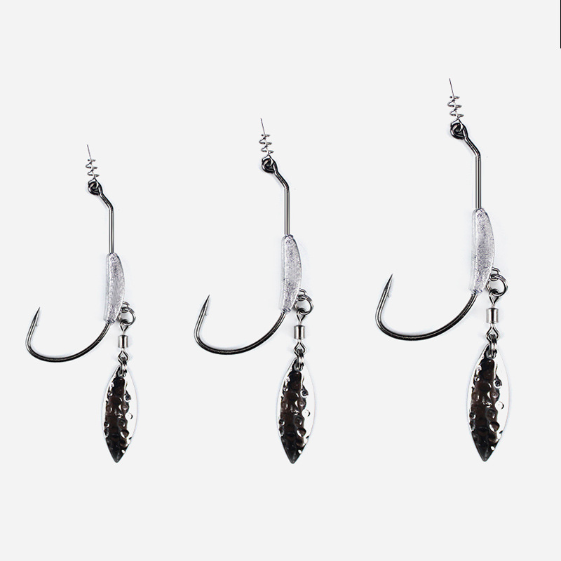 Wei He 4.5G 5.5G 7.2g with lead crank hook plus sequined wide belly single hook 3 Pack Luya lead hook