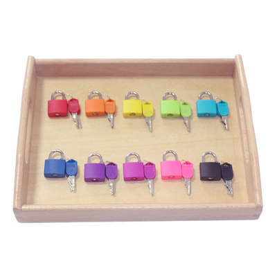 Montessori teaching aids children's early education Montessori key lock sensory toy Montessori color small lock learning unlock