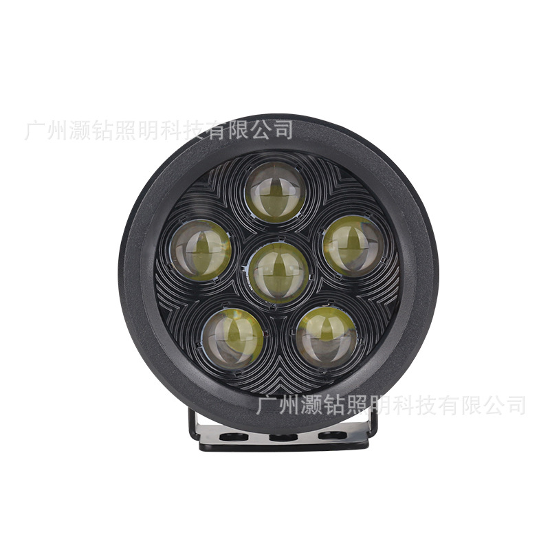 Car LED work light 18W round lens off-road vehicle top front bumper spotlight engineering probe work light