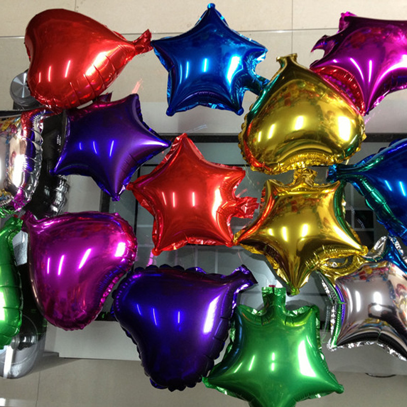 5 Inch Monochrome Birthday Aluminum Film Balloon Love Five-pointed Star Children's Birthday Party Balloon Wedding Decoration Balloon
