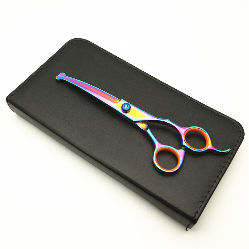 Color Pet Scissors Round Head Safety Cut Multi-size Straight Cut Curved Cut Dog Hair Cutting Beauty Tool Set