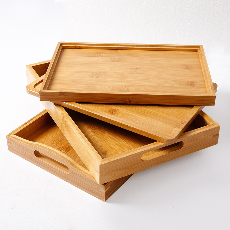 竹のトレーのお茶の皿の家庭用竹の長方形のお茶のコップのトレーの日本式の木製の食器のパンの皿のホテル|undefined