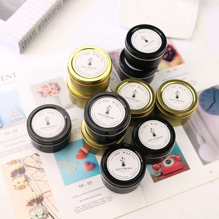 US Registered Brand Cross-border Tinplate Fragrance Candlestick Essential Oil Aromatherapy Candle Accessories Candy Box Hand Gift