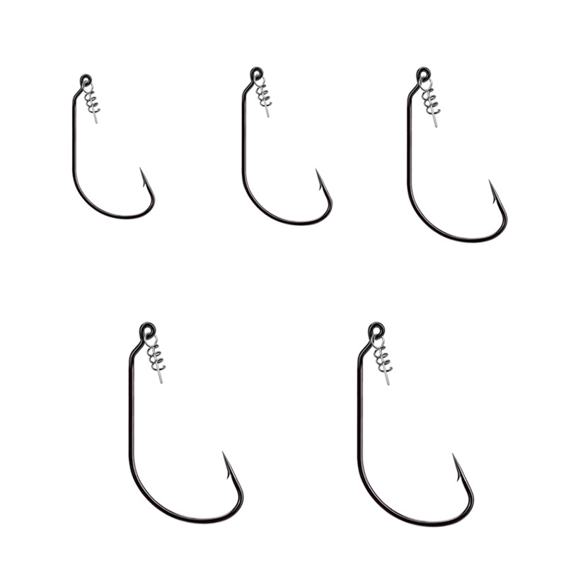 Wei and crank hook lock needle set 50 Soft Bait single hook soft maggot soft hook Texas fishing group Accessories Wholesale