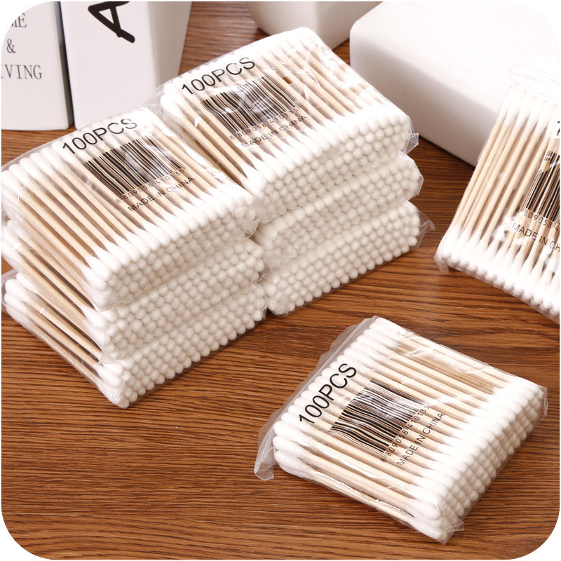 In stock double-headed cotton swab cotton swab cotton swab baby sanitary cotton swab cotton ball makeup remover cotton swab