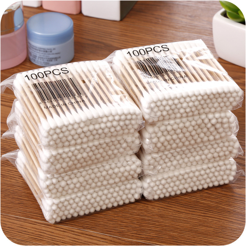In stock double-headed cotton swab cotton swab cotton swab baby sanitary cotton swab cotton ball makeup remover cotton swab