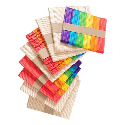 Ice cream stick wooden stick popsicle colorful wooden ice cream stick diy handmade material ice cream piece Stick popsicle stick