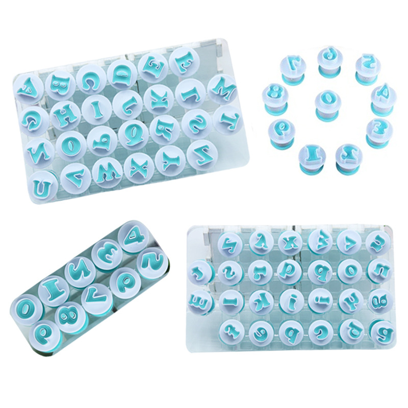 26 upper and lower case alphanumeric biscuit spring press mold flip sugar cake printing press mold cutting mold baking tool