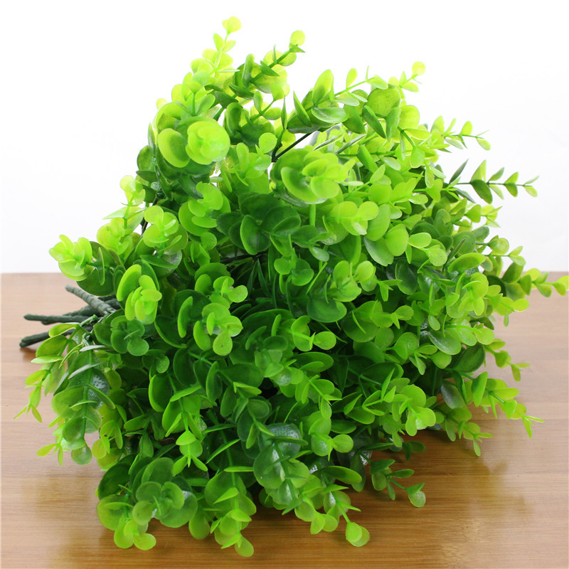 Multi-Item Artificial Plants Eucalyptus and Money Tree Plastic Fake Flowers Green Plant Pottery Bonsai Fake Plant Wall Decor Materials