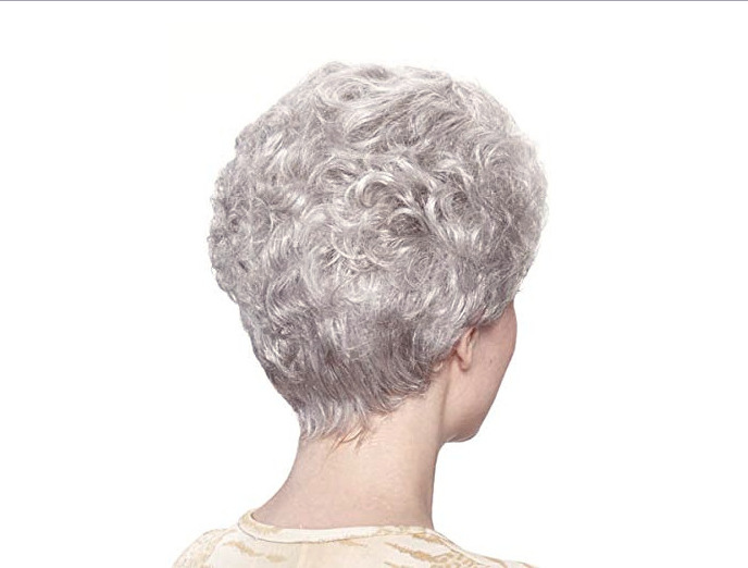 wig European wig silver gray short hair European and American middle-aged and elderly wig grandma wig in stock wholesale TEMU