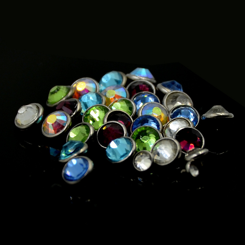 Cross-border stainless steel bag drill bone nail head multicolor clasp nail skin grafting nail head simple puncture jewelry