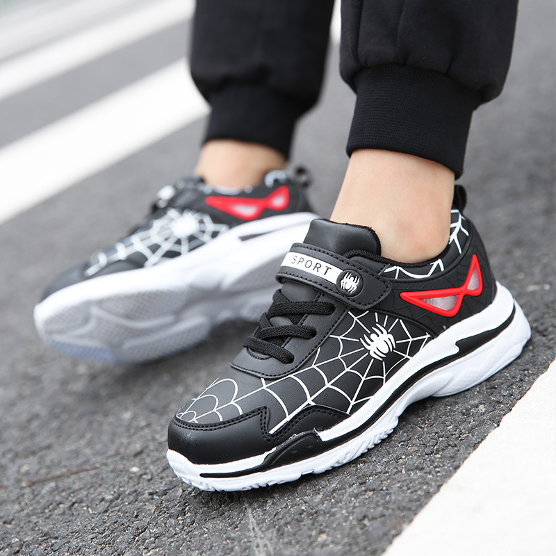 Spider-man boys shoes cross-border foreign trade leather students waterproof shoes big boys sneakers a generation of hair