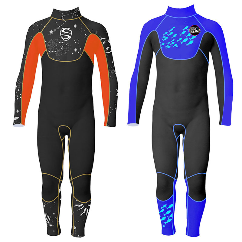 slinx children's wetsuit men's 3mm one-piece children's swimsuit long-sleeved warm children's snorkeling sunscreen jellyfish suit