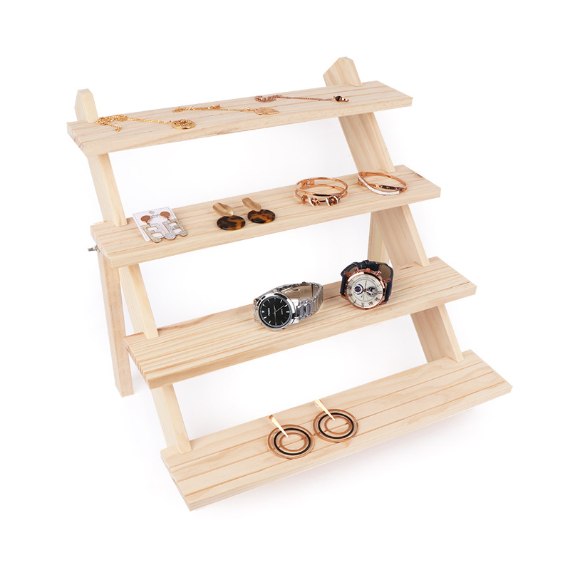 Log Ring Display Rack Multi-Layer Earrings and Studs Display Rack Jewelry Rack Detachable Pendulum Earrings Card Jewelry Rack