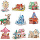 Three-dimensional puzzle wooden house model parent-child interactive creative diy children's educational Ferris wheel wooden toys