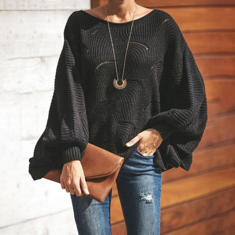Fall/winter 2024 Europe and the United States plus size foreign trade Amazon explosions sweater women hollow hook flower loose sweater women